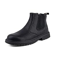 Men's Leather Steel Toe Work Shoes Lightweight Comfortable Slip Resistant Puncture Proof Safety Shoes Breathable Indestructible Construction Industrial Sneakers