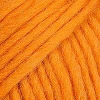 Pure Wool Single Stranded Super Bulky Weight Knitting Yarn Drops Snow, 1.8 oz 55 Yards per Ball (101 Tangerine)