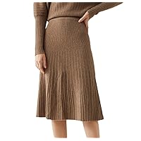 100% Cashmere Knitting Skirts for Women Winter Warm Knitwears Dresses
