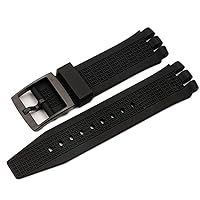 Black Diving 21mm 24mm Silicone Rubber Watchband Rubber Watch Band Strap Fits Irony SCUBA200 YNS4001