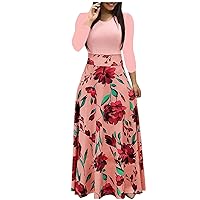 Long Sleeve Dresses for Women Party Elegant Spring Swing A-line Long Maxi Dress