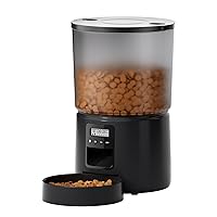 Automatic Cat Feeder: 5L Cat Food Dispenser - Cat Feeder with 1-6 Meals - Cat Feeder Automatic - Customized Feeding Schedule for Cats & Dogs - Cat Automatic Feeders - BEMOONY - Black