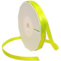 Morex Ribbon Neon Brights Satin, 3/8-inch by 50-Yard, Neon Yellow (08709/50-615)