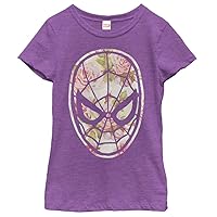 Marvel Girl's Light Floral Spidey T-Shirt, Pur Berry, Medium