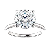 5CT Round Colorless VVS1 Moissanite Engagement Ring Wedding Band Solitaire Ring Halo Ring Anniversary Promise Ring Vintage Ring Ring for Gift Handmade Ring Eternity Ring