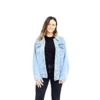 Women's 100% Cotton Relaxed Fit Light Washed Denim Jacket