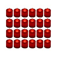 LANKER 24 Pack Flameless Led Tea Lights Candles - Flickering Red Battery Operated Electronic Fake Candles – Decorations for Wedding, Party, Christmas, Halloween (Red)