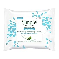 Simple Water Boost Hydrating Cleansing Wipes - 25 Wipes x 6 Pack (150 Wipes)