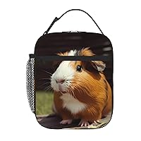 Insulated Lunch Bag Guinea Pig Printed Lunch Box for Women Men Reusable Portable Lunchbox for Travel Work Picnic