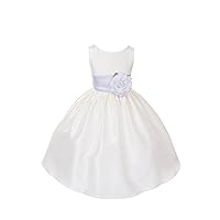 23 Colors Poly Silk Flower Girl Pageant Dress w/Sash and Flowers Infant-14