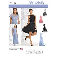 Simplicity 1195 Women's Evening, Special Occasion, and Cocktail Dress Sewing Pattern, Sizes