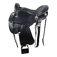 Manaal Enterprises Classic Quality Handmade Comfort Trail Without Horn Leather Endurance Hornless Horse Saddle Size 16