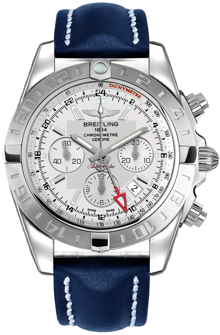 Breitling Chronomat 44 GMT Men's Watch on Blue Leather Strap AB042011/G745-105X