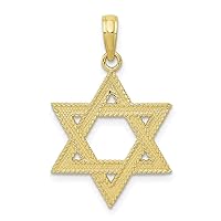 10k Gold Religious Judaica Star of David Pendant Necklace Measures 27x22mm Wide Jewelry for Women