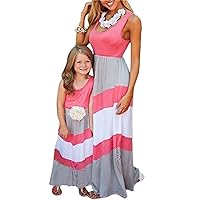 GRASWE Mommy and Me Matching Dress Casual Cute Family Outfits Holiday Party Parent Child Dress