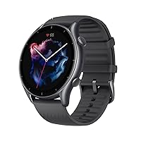 GTR 3 Smart Watch for Men, 21-Day Battery Life, Alexa Built-in, 150 Sports Modes & GPS, 1.39”AMOLED Display, SpO2 Heart Rate Tracker, Water Resistant, Fitness Watch for Android iPhone, Black