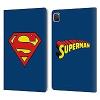 Head Case Designs Officially Licensed Superman DC Comics Classic Logos Leather Book Wallet Case Cover Compatible with Apple iPad Pro 11 2020/2021 / 2022