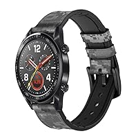 CA0476 Army White Digital Camo Leather Smart Watch Band Strap for Wristwatch Smartwatch Smart Watch Size (18mm)
