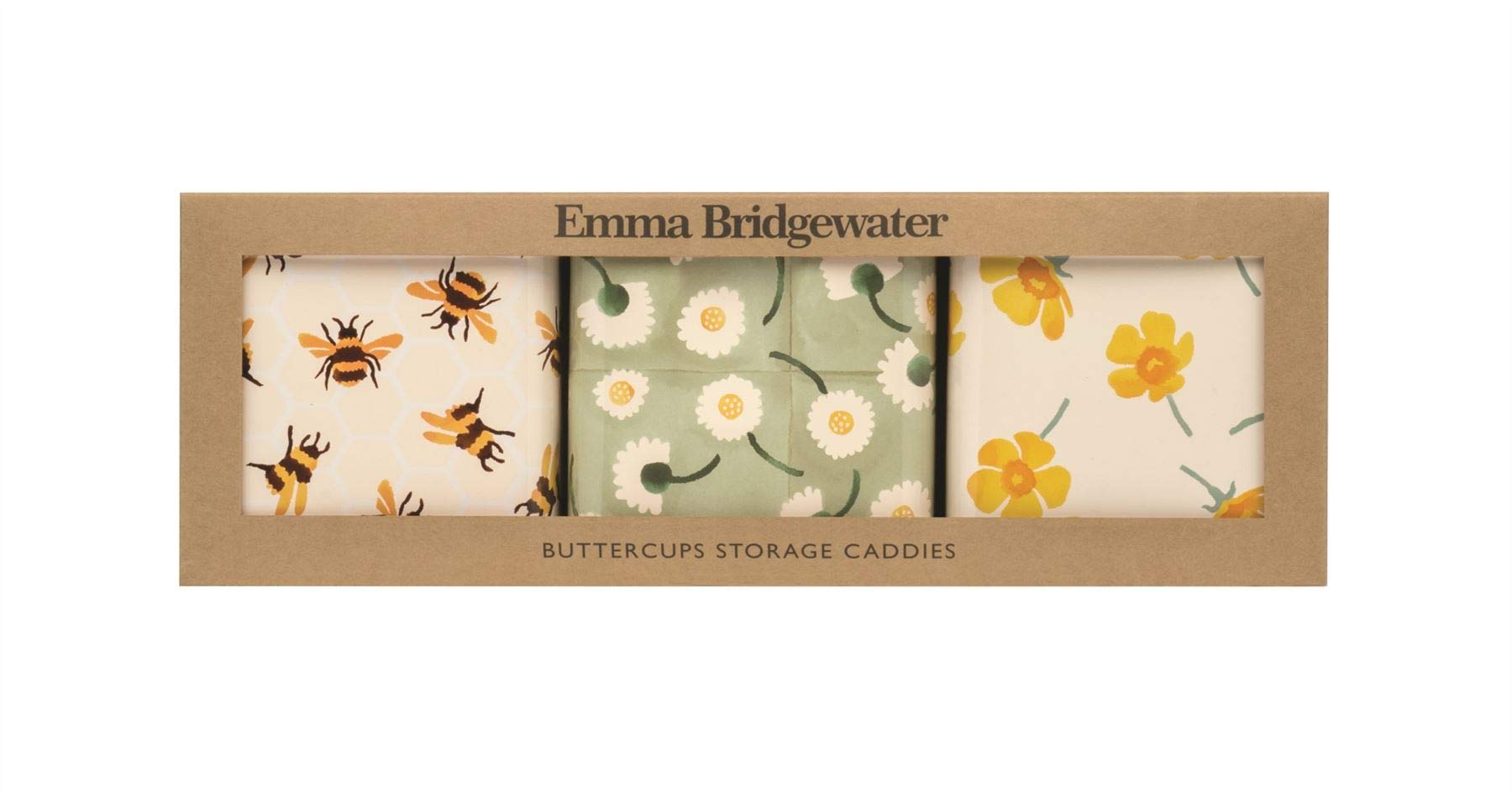 Elite Tins Emma Bridgewater Buttercups Set of 3 Tin Coffee Sugar Tins Containers Canisters Jars