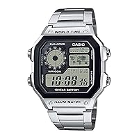 Casio AE-1200 Series World Time Digital Men's Watch, Genuine Box, Overseas Model