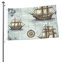 Welcome Spring Summer Flag Boat Map Garden flag 2 x 3 Ft Outdoor Flag Banner Breeze Flag Fade Proof Flag with Brass Grommets for Home House Indoor Outdoor Decor