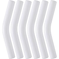 6Pcs Metal Straw Silicone Tips 5/16 IN Wide(8mm Outer Diameter) Food Grade Rubber Straw Covers Flex Elbow Hydraflow Straw Replacement Tip for Stainless Steel Metal Straws,White