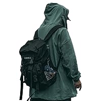 Travel Laptop Backpack Techwear Streetwear Anti Theft Slim Daypack Computer Bag Durable & Fits 15 Inch Laptop (Black)