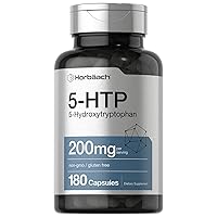 5HTP 200mg Capsules | 180 Count | Griffonia Simplicifolia | 5HTP Extra Strength Supplement | Non-GMO, Gluten Free | 5 Hydroxytryptophan