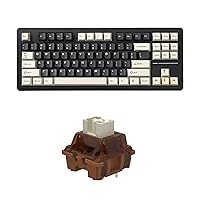 YUNZII YZ87 Gasket Mechanical Keyboard(Black,Milk Switch), Custom Mechanical Keyboard Switches Set(35Pcs,Cocoa Cream)