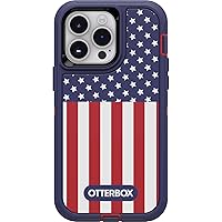 OtterBox iPhone 14 Pro Max (ONLY) Defender Series Case - AMERICAN FLAG, rugged & durable, with port protection, includes holster clip kickstand