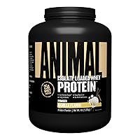 Animal Whey Isolate Protein Powder - Loaded for Pre & Post Workout Muscle Builder and Recovery with Digestive Enzymes for Men & Women - 25g Protein, Great Taste, Low Sugar - Vanilla 4 lbs