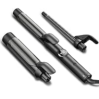 TYMO Curling Iron Set - 3 in 1 Ceramic Hair Curler 1/2, 1, 1 1/2 Inch, Professional Ionic Curling Wand for Travel, Fast Heating, 5 Temps & Dual Voltage for Shiny Defined Curls to Beach Waves