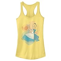 Disney Girls Alice in Wonderland Kitten Watercolor Juniors Racerback Tank