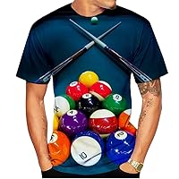 Unisex 3D Billiards Printing T-Shirt Casual Personality Short Sleeve top Boys and Girls Cartoon T-Shirt