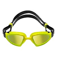 Aquasphere Kayenne Pro Adult Unisex Swim Goggles - Increased Field of Vision, Adjustable Nose-Bridge, Leak-Resistant Seal - Mirrored Yellow Lens, Yellow Frame