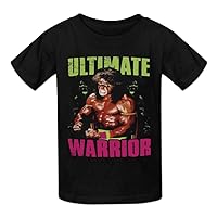 Kids Boys' Ultimate Warrior Cotton Crew Neck T Shirts 4T Black