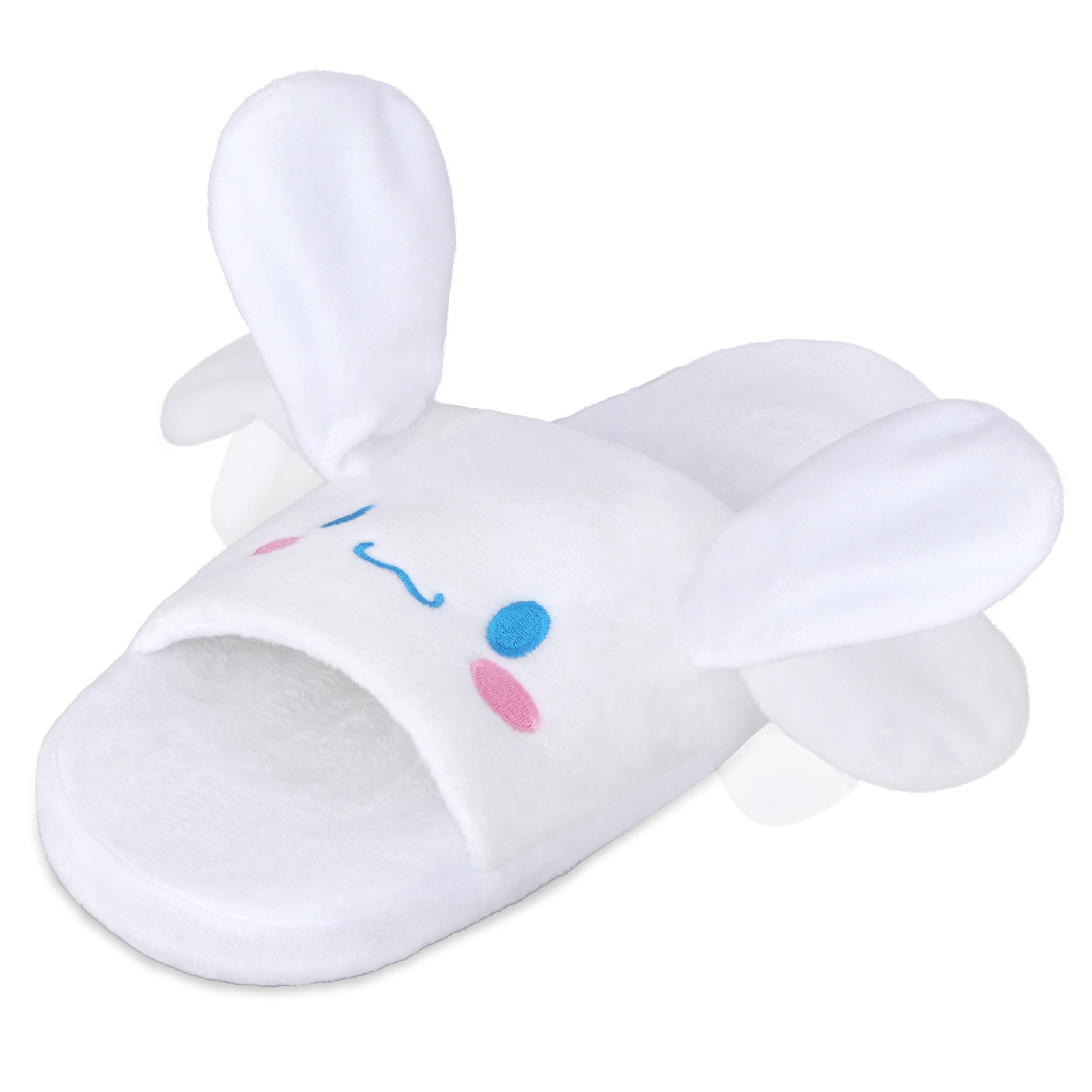 Roffatide Anime Cinnamoroll Fuzzy Slippers White Dog House Slippers Open Toe Open Back FoamEar Moving Jumping Slippers with Rubber Sole for Women Man One Size
