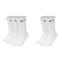 Nike 5 Pairs Everyday Lightweight Crew SX7676 Tennis Socks White Black Grey, White