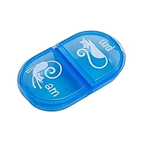 Ezy Dose Pet Pill, Medicine, Vitamin Organizer Box, 2 Times a Day, AM PM for Cat, Travel Sized, Transparent Lids, Made in The USA