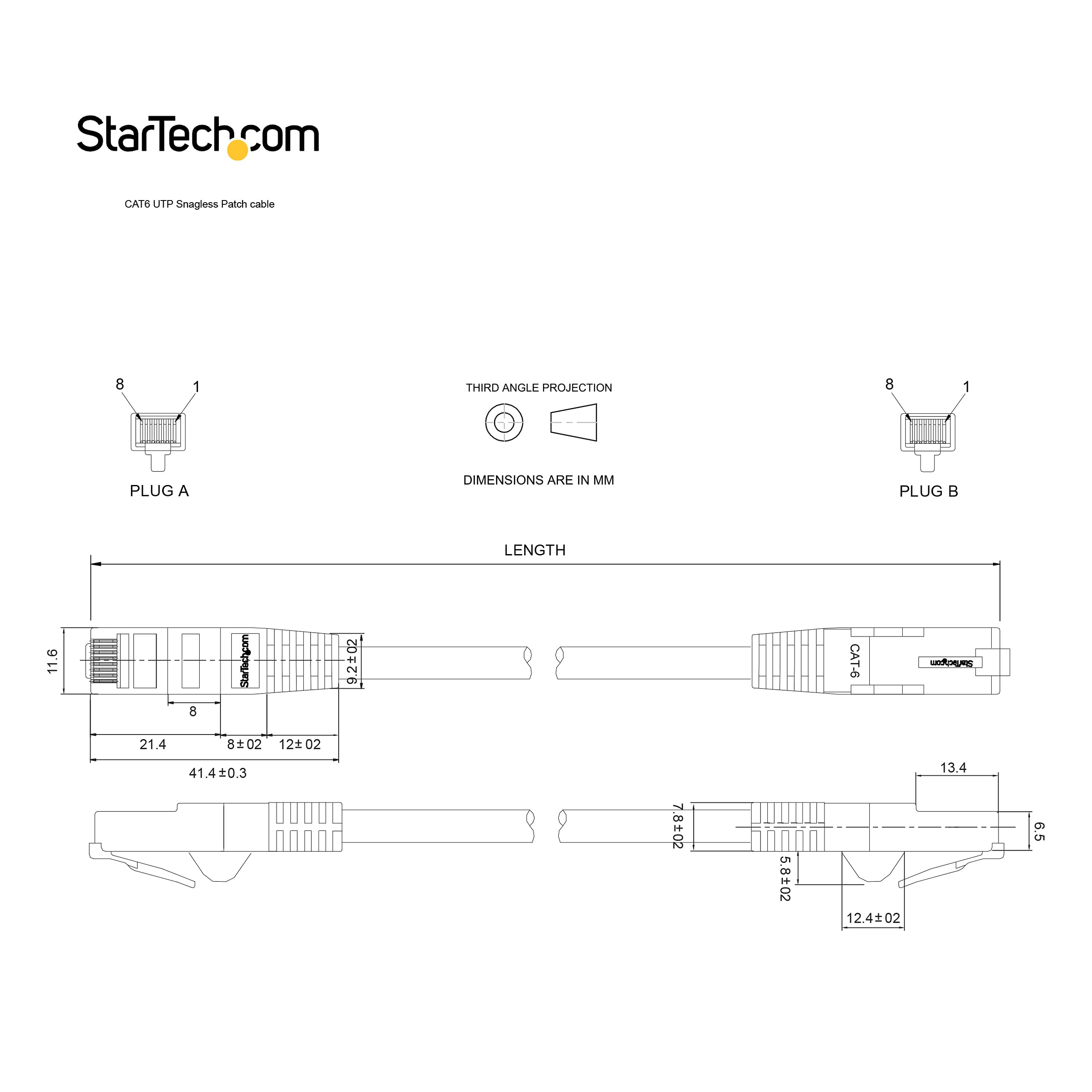 StarTech.com 5ft CAT6 Ethernet Cable - Black CAT 6 Gigabit Ethernet Wire -650MHz 100W PoE RJ45 UTP Category 6 Network/Patch Cord Snagless w/Strain Relief Fluke Tested UL/TIA Certified (N6PATCH5BL)