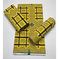 MSBRIC Veritable Wax African Wax Fabric Nigerian Ankara Block Prints Batik Fabric Dutch Hollandais Pagne 100% Cotton for Sewing - 6 Yards Nigerian Fabric lace for Bridal Color 44
