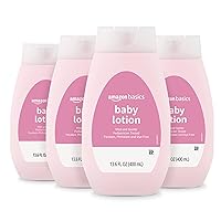 Baby Lotion, Mild & Gentle, Lightly scented, 13.6 Fl Oz (Pack of 4) (Previously Solimo)