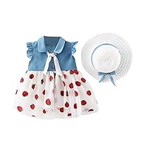 Long Sleeve Leotard with Girls Denim Tulle Infant Dress Strawberry 6M-3Y Sleeve Fly Set Girls Dresses Girls Ballet Dress