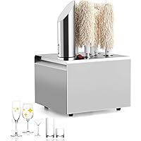 Commercial Glass Polisher Electric Wine Glass Polishing Machine with 5 Polishing Cloth Washers Stainless-Steel Glass Washer for Bars, Restaurants, Hotels, Kitchen,Winery