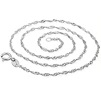 Wave Ripple Chain Necklaces Silver Plated 40cm and 45cm Fashion Accessories (40cm)