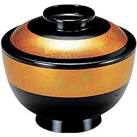 J-kitchens No. 485 TA3.8 Size High Sentai Bowl, Black Gold Belt Houndstooth Bird, Made in Japan, φ4.3 x H3.8 inches (11 x 9.6 cm), Tableware