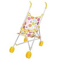 Baby Doll Stroller - Baby Doll Car Seat,Polka Dot Doll Stroller - Soft Grib Handle. Foldable with Hood Toy Doll Pram Baby Doll Accessories.
