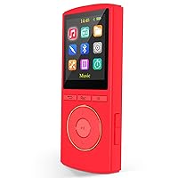 MP3 Player, Safuciiv 32GB MP3 Players with Bluetooth 5.2 Lossless Music HiFi Sound Quality, with FM Radio, Support Recording, Earphones Included, Product Manual, Red