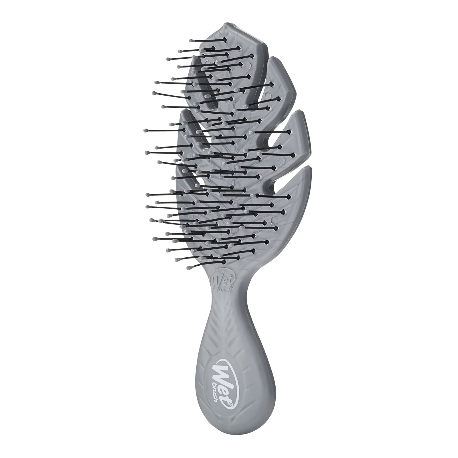 Wet Brush Go Green Mini Detangler, Grey - Detangling Travel Hair Brush - Ultra-Soft IntelliFlex Bristles Glide Through Tangles & Gently Loosens Knots While Minimizing Pain, Split Ends & Breakage