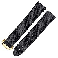 RAYESS Watch Bracelet for Omega 300 SEAMASTER 600 Planet Ocean Folding Buckle Silicone Nylon Strap Watch Accessories Watch Band (Color : 10mm Gold Clasp, Size : 22mm)
